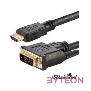 BLACKBIRD Kábel HDMI male to DVI 241 male kétirányú, 1m