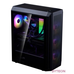 ADATA XPG Ház Midi ATX Valor AIR PLUS, 4x120mm RGB ventilátor, Tápegység nélkül, üvegfalú, fekete