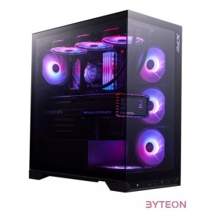 ADATA XPG Ház Midi ATX Invader X BTF, 5x120mm RGB ventilátor, Tápegység nélkül, üvegfalú, fekete