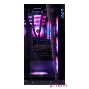 ADATA XPG Ház Midi ATX Invader X BTF, 5x120mm RGB ventilátor, Tápegység nélkül, üvegfalú, fekete