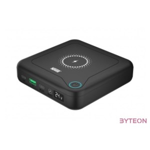 NEWELL GP12 vezeték powerbank, 24.000 mAh, 8 adapter, LED kijelző, vezeték nélküli töltés,