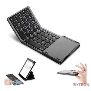 BLACKBIRD Vezeték Nélküli Multimédiás Billentyűzet Összecsukható Bluetooth Touchpaddal fekete, UK