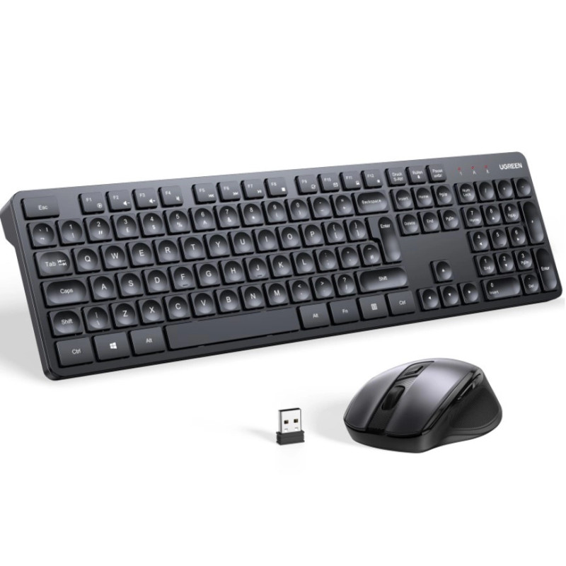 Ergonomic Mouse and Wireless Keyboard Combo UGREEN MK006 (Black)