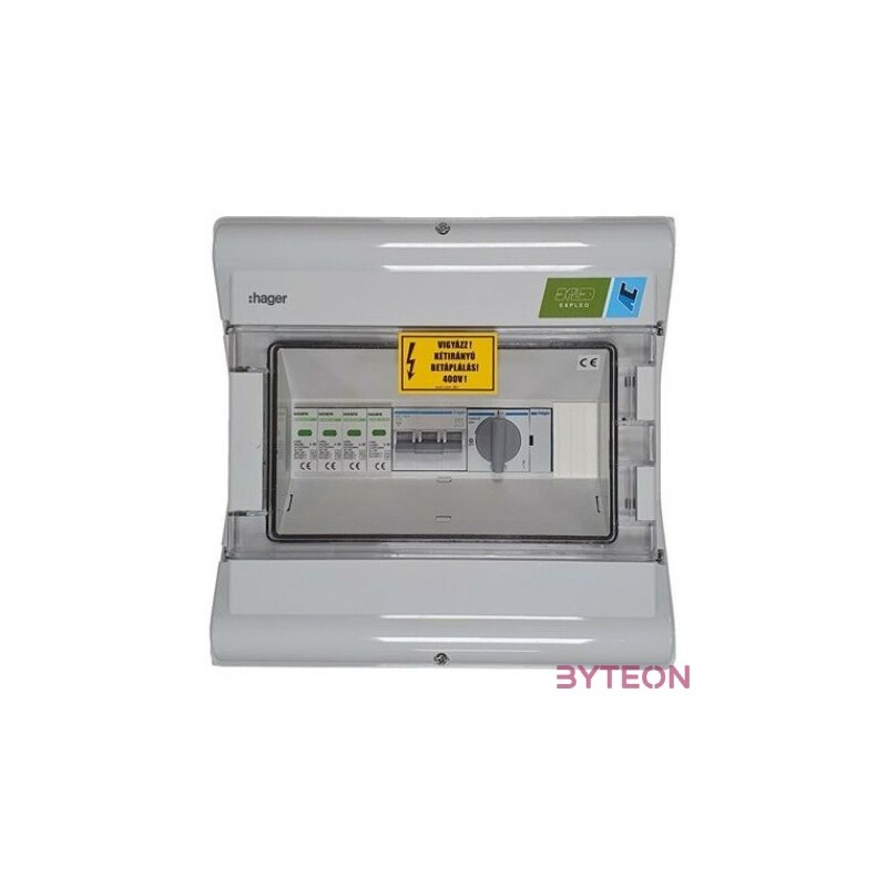 Hager AC doboz 3 fázis, T1T2, 25A