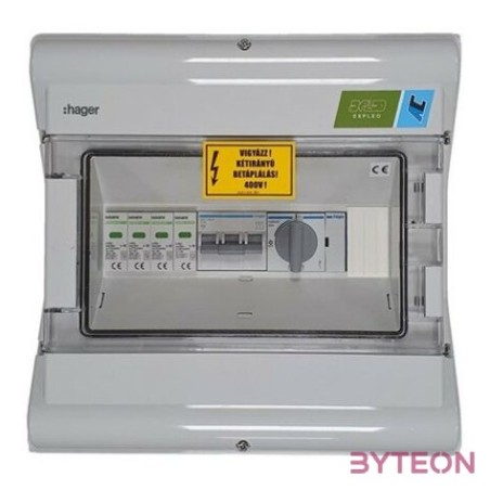 Hager AC doboz 3 fázis, T1T2, 25A