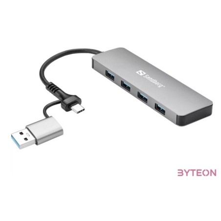 SANDBERG Hub és elosztó, USB-C,A to 4xUSB 3.0 Hub