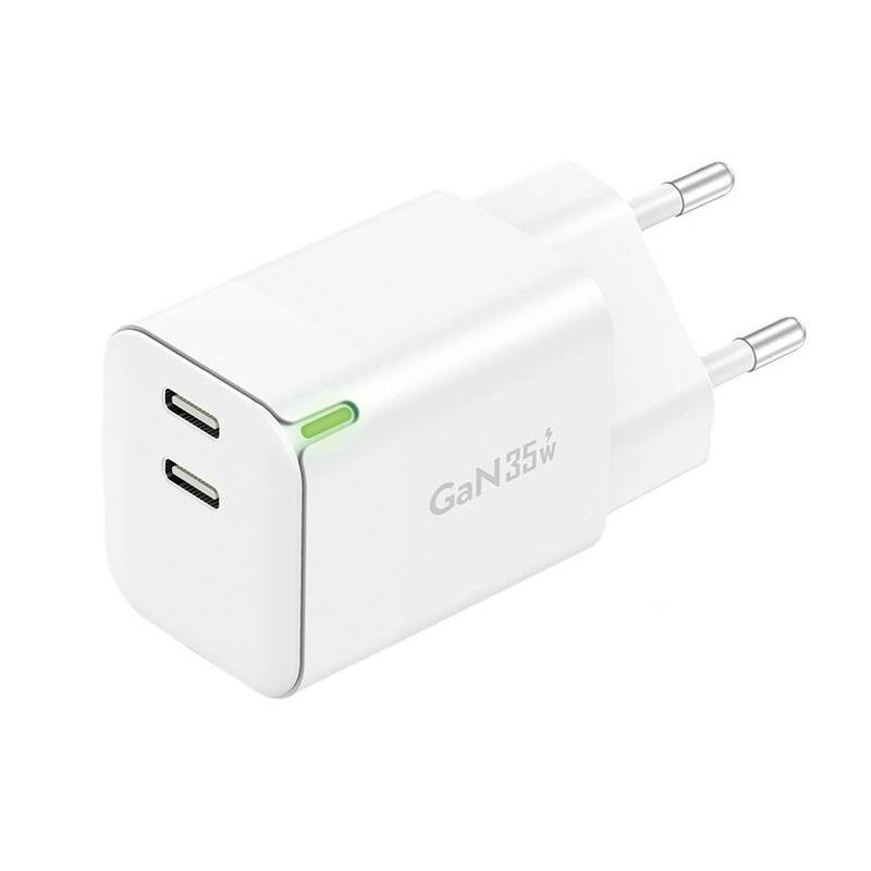 Fali töltő Foneng GAN35 USB-C 2-Port 2.4A (fehér)