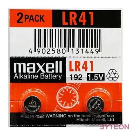 MAXELL Gombelem LR41 10db , csomag