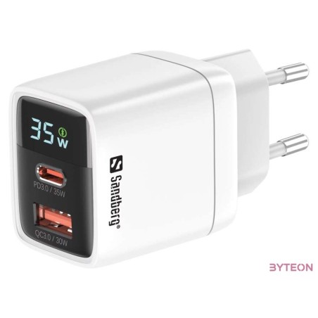 SANDBERG Hálózati töltő, 2 in 1 Charger 1x USB C 1x USB 35W