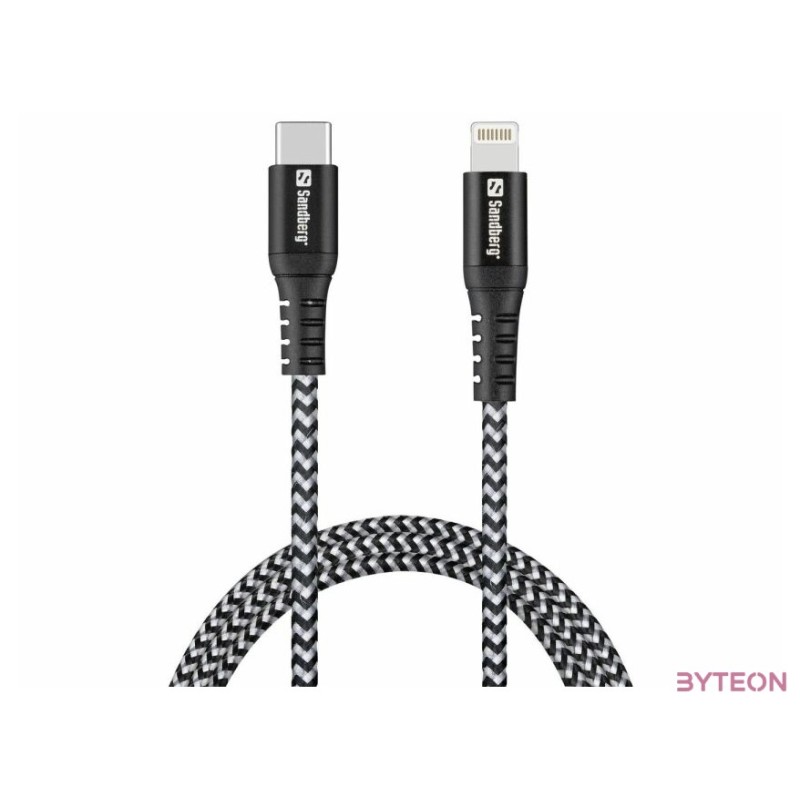 SANDBERG USB-C tartozék, Survivor USB-C PD Lighting kábel 1m