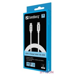 SANDBERG USB-C tartozék, USB-C Charge Cable 1M, 65W