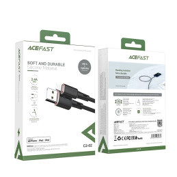 Cable USB to Lightining Acefast C2-02, MFi, 2.4A, 1.2m (black)