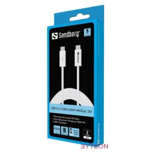 SANDBERG USB-C tartozék, USB-CC USB4 240W40Gbps, 2M