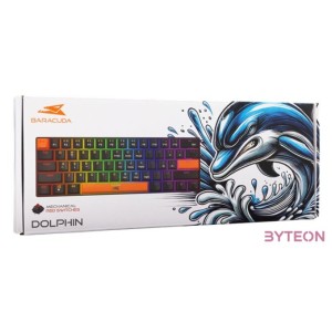 Baracuda DOLPHIN-B,R-US, BGK-03111B,R-US fekete mechanikus gamer billentyűzet piros kapcsolóval, angol