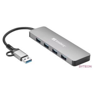 SANDBERG Hub és elosztó, USB-C,A to 4xUSB 3.0 Hub