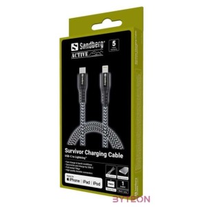 SANDBERG USB-C tartozék, Survivor USB-C PD Lighting kábel 1m