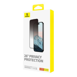 Privacy Protection Tempered Glass Baseus Diamond iPhone 15 Pro