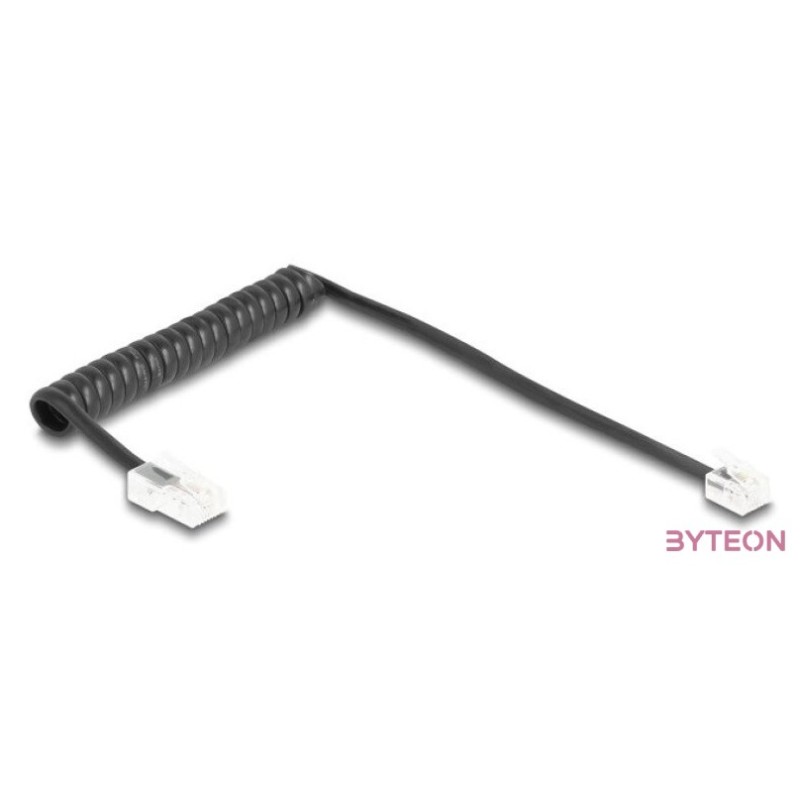 Delock Telefon csavart kábel RJ11 apa - RJ45 apa fekete színű 1 m