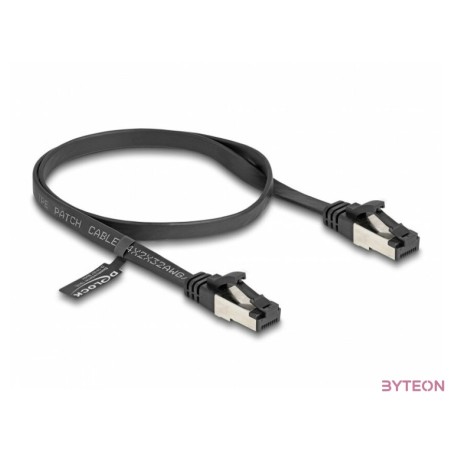 Delock RJ45 lapos patch kábel apa - apa Cat.8.1 flexibilis 0,5 m fekete