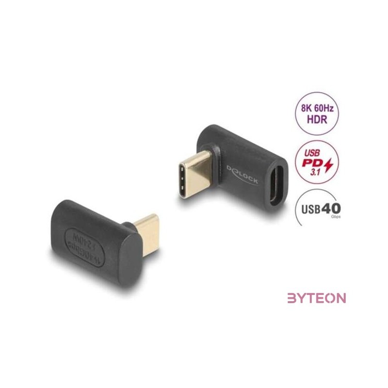 Delock USB Adapter 40 Gbps USB Type-C PD 3.1 240 W csatlakozódugóval - csatlakozóhüvellyel 8K 60 Hz