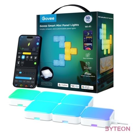 Govee Smart Mini panellámpák (10 db) Hang  Wifi  Bluetooth vezérlésel