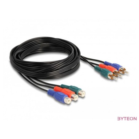 Delock RCA RGB bővítő kábel 3 db. apa - 3 db. anya, 3 m