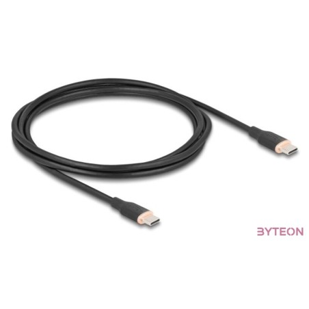 Delock USB 2.0 kábel USB Type-C dugó - dugó PD 3.0 60 W 2,5 m fekete Szilikon