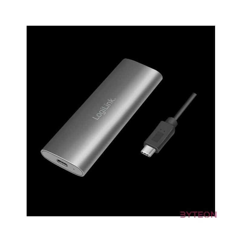 Logilink USB 3.2 Gen 2x1 ház M.2 NVMe (PCIe) és SATA (NGFF) SSD-khez, ezüst