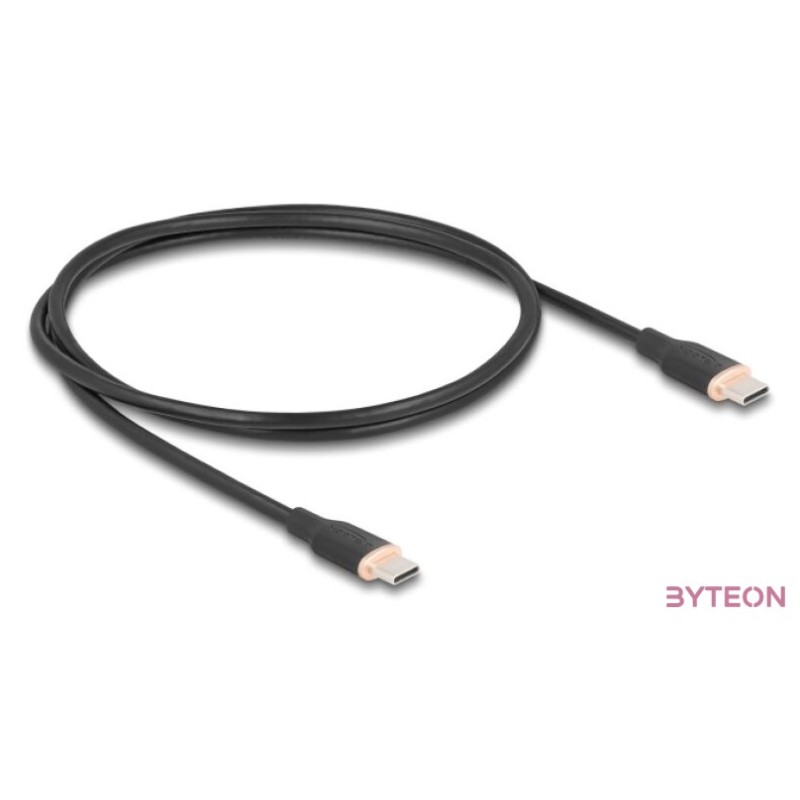 Delock USB 2.0 kábel USB Type-C dugó - dugó PD 3.0 60 W 1 m fekete Szilikon