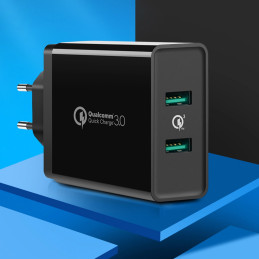 UGREEN Gyorstöltő, 2xUSB-A, 18W, PD 3.0 EU (fekete)