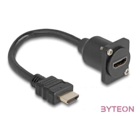 Delock D-típusú HDMI kábel apa  anya fekete 20 cm