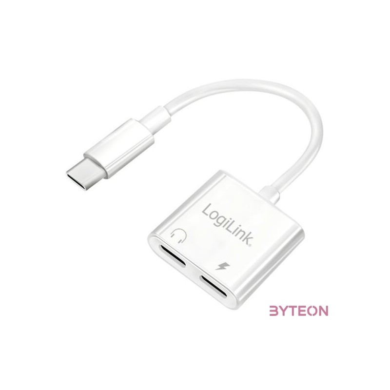 Logilink USB-C adapter PD töltőporttal, 2x USB-C, max. 60 W, fehér