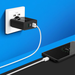 UGREEN Gyorstöltő, 2xUSB-A, 18W, PD 3.0 EU (fekete)