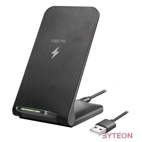 Logilink Okostelefon állvány vezeték nélküli töltés funkcióval, 2 tekercs, 15 W, fekete