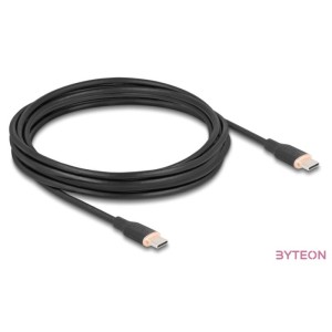 Delock USB 2.0 kábel USB Type-C dugó - dugó PD 3.0 60 W 4 m fekete Szilikon