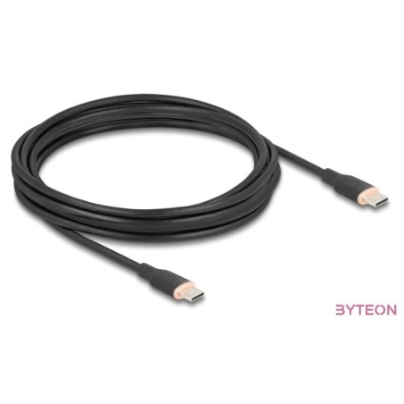 Delock USB 2.0 kábel USB Type-C dugó - dugó PD 3.0 60 W 4 m fekete Szilikon