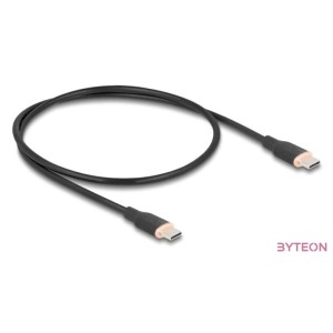 Delock USB 2.0 kábel USB Type-C dugó - dugó PD 3.0 60 W 0,5 m fekete Szilikon
