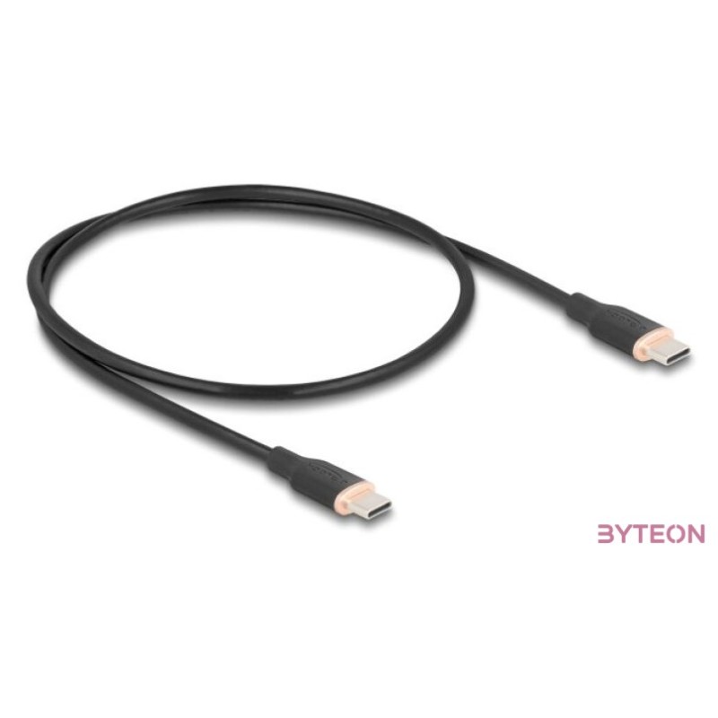 Delock USB 2.0 kábel USB Type-C dugó - dugó PD 3.0 60 W 0,5 m fekete Szilikon