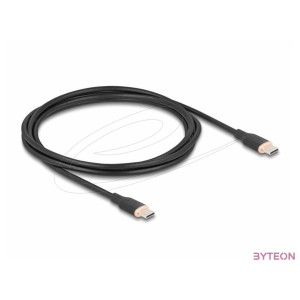 Delock USB 2.0 kábel USB Type-C dugó - dugó PD 3.0 60 W 2,5 m fekete Szilikon