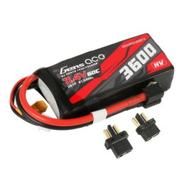 Gens ace 3600mAh 11.4V 3S1P 60C High Voltage Lipo Battery Pack with XT60/T-plug