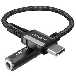 Adapter USB-C to mini jack 3,5mm Acefast C1-07 18cm (black)