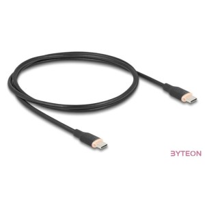 Delock USB 2.0 kábel USB Type-C dugó - dugó PD 3.0 60 W 1 m fekete Szilikon
