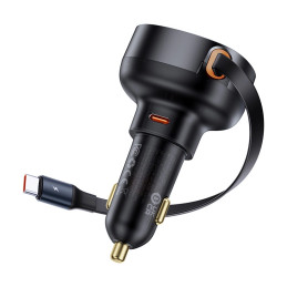 Car Charger Baseus Enjoyment Pro with cable USB-C, 60W (Black)