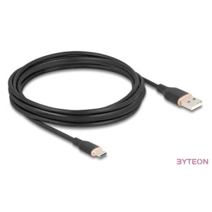 Delock USB 2.0 kábel USB A-típusú dugó - USB Type-C dugó 4 m fekete Szilikon