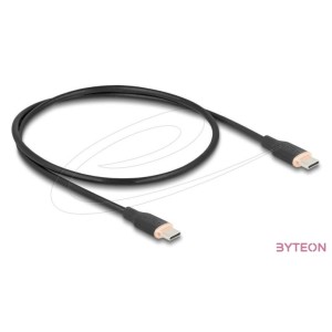 Delock USB 2.0 kábel USB Type-C dugó - dugó PD 3.0 60 W 1 m fekete Szilikon