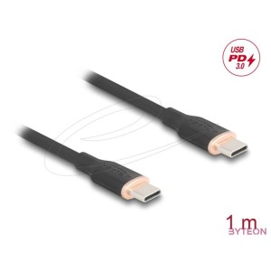 Delock USB 2.0 kábel USB Type-C dugó - dugó PD 3.0 60 W 1 m fekete Szilikon