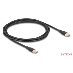 Delock USB 2.0 kábel USB Type-C dugó - dugó PD 3.0 60 W 2,5 m fekete Szilikon