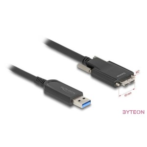 Delock Aktív optikai kábel USB 10 Gbps-A apa  USB 10 Gbps Micro-B Típusú dugó csavarokkal ellátott 15 m