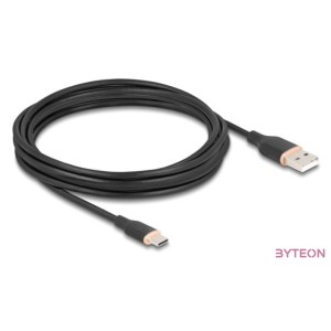 Delock USB 2.0 kábel USB A-típusú dugó - USB Type-C dugó 4 m fekete Szilikon