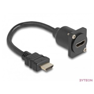 Delock D-típusú HDMI kábel apa  anya fekete 20 cm